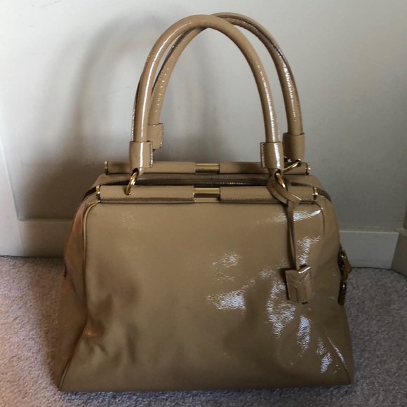 YSL Majorelle Tan Patent Leather Handbag authentic - Picture 4 of 9